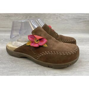Taos Women's Mule Clog Slipper Sneaker Slip-On Leather US 6 Brown Comfort Shoes